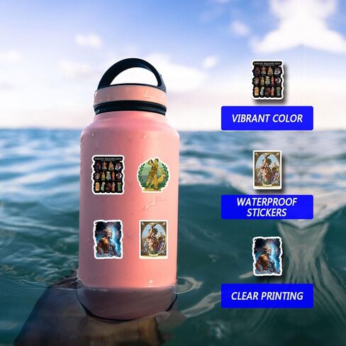 120pcs Greek Mythology Stickers Pack, Aesthetic Cartoon Cute Vinyl Waterproof Decals for Water Bottle,Laptop,Phone,Skateboard,Scrapbooking,Bumper for Party Supply in Saudi Arabia