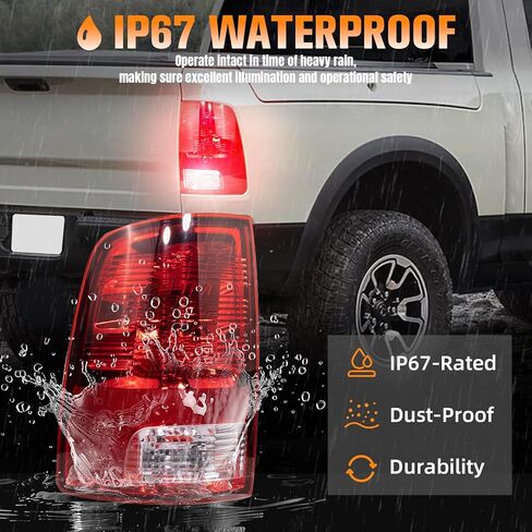 Road Hawk Tail Lights Assembly Compatible with 2009-2018 Dodge Ram 1500 2500 3500 Halogen Taillights w/Bulbs Ram Rear Brake Tail Lamp Replace CH2818124 CH2819124 (Driver and Passenger Side) in Saudi Arabia
