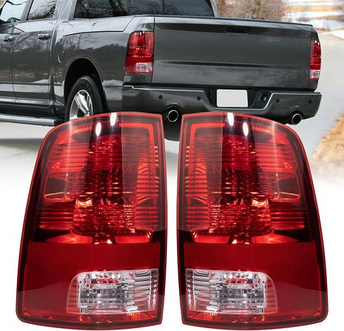 Road Hawk Tail Lights Assembly Compatible with 2009-2018 Dodge Ram 1500 2500 3500 Halogen Taillights w/Bulbs Ram Rear Brake Tail Lamp Replace CH2818124 CH2819124 (Driver and Passenger Side) in Saudi Arabia