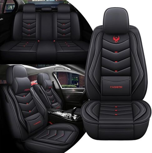 Car Seat Covers Full Set for Ford Fiesta 2011-2019 Leather Seat Covers, Waterproof Non-Slip Breathable and Wear Seat Cover, Car Seat Protector Adapted Airbags（Luxury, Brown） in Saudi Arabia