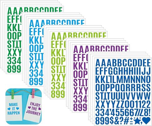 1960Pcs Alphabet Stickers 20 Sheets Vinyl Letter Stickers 1 Inch Self-Adhesive Waterproof ABC Stickers for Scrapbooking, Water Bottles, Cup, DIY Crafts, Sign, Labels, Notebook, Mailbox, Windows, Doors in Saudi Arabia
