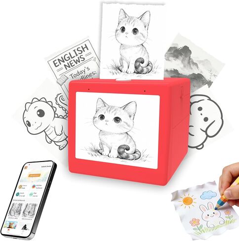AI Mini Sticker Printer with a Screen, Mini Thermal Printer for Voice-to-Image Generation, Portable Sticker Maker Ideal for DIY Crafts and Journaling in Saudi Arabia