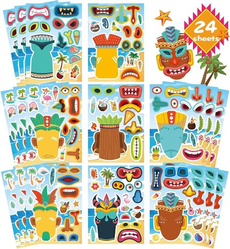 27 Sheets Donut Stickers for Kids, Make a Donut Face Stickers, Make Your Own Donut Sticker Mix and Match Sweets and Treats Fruit, Birthday Gifts DIY Art Crafts Donut Party Decoration Teacher Reward in Saudi Arabia
