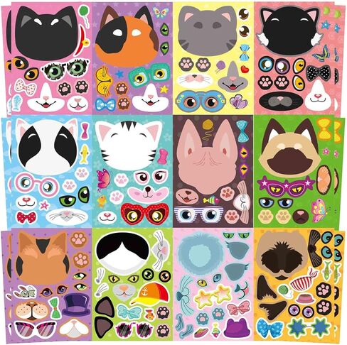 27 Sheets Donut Stickers for Kids, Make a Donut Face Stickers, Make Your Own Donut Sticker Mix and Match Sweets and Treats Fruit, Birthday Gifts DIY Art Crafts Donut Party Decoration Teacher Reward in Saudi Arabia