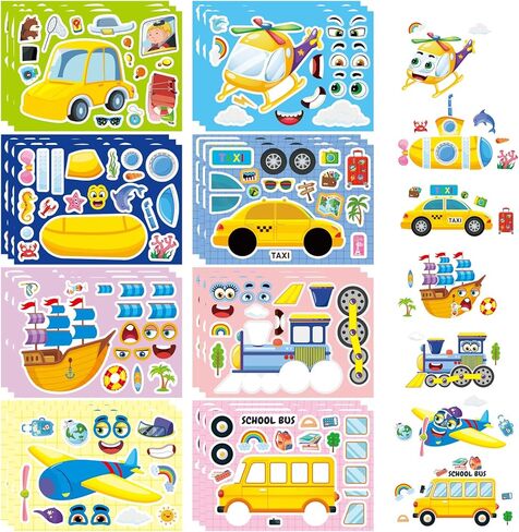 27 Sheets Donut Stickers for Kids, Make a Donut Face Stickers, Make Your Own Donut Sticker Mix and Match Sweets and Treats Fruit, Birthday Gifts DIY Art Crafts Donut Party Decoration Teacher Reward in Saudi Arabia