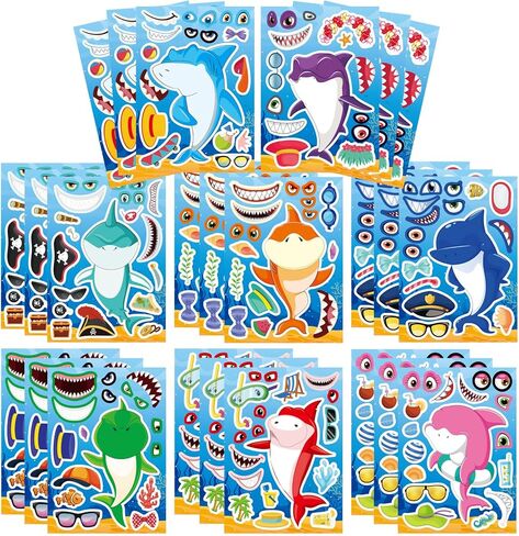27 Sheets Donut Stickers for Kids, Make a Donut Face Stickers, Make Your Own Donut Sticker Mix and Match Sweets and Treats Fruit, Birthday Gifts DIY Art Crafts Donut Party Decoration Teacher Reward in Saudi Arabia