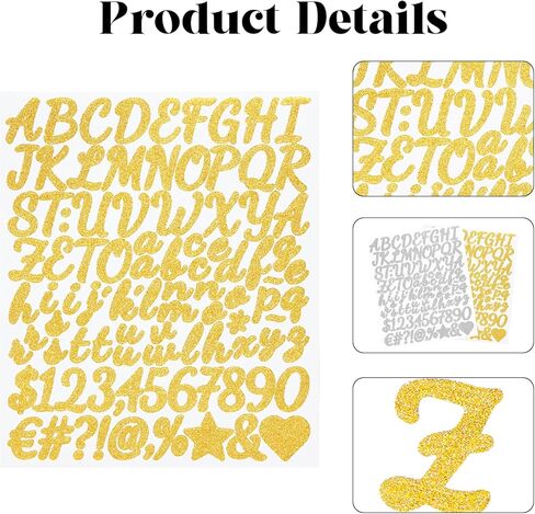 960pcs 10 Sheets Glitter Letter Stickers Gold Silver Letter Number Stickers for DIY Crafts Graduation Cap Decorations Scrapbooks Mailbox Signs Party Decorations in Saudi Arabia