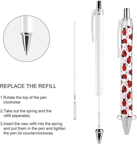Ladybugs Pattern Ballpoint Pen Retractable Writing Ballpoint Ball Pens Gifts for Work Office Stationery Supplies Gifts in Saudi Arabia