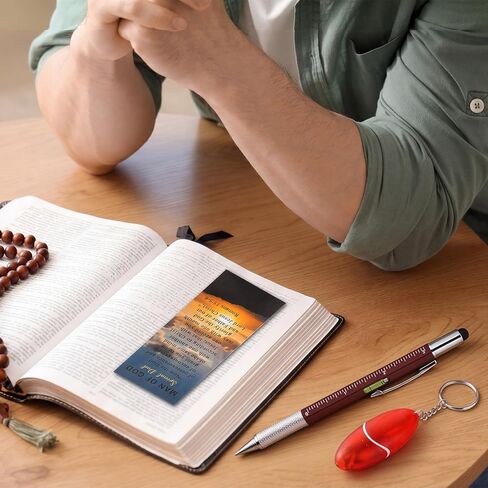 10 Set/40 Pcs Fathers Day Church Gifts Bulk Include Man of God 6 in 1 Multi Tool Pen Religious Bible Verse Bookmarks Mini Screwdriver Keychain Gifts Multi Tool Gadget Christian Stuffer for Husband Men in Saudi Arabia