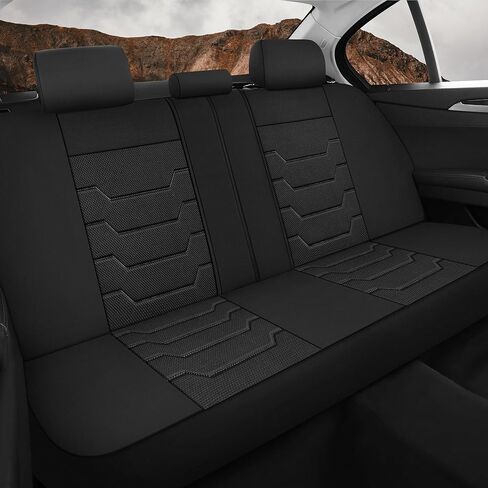 CAROMOP Breathable Car Seat Covers Full Seats,3D Air Mesh Cloth Seat Covers for Cars, Split Bench Compatible Car Interior Covers, Universal Fit Most Car Sedan Truck SUV(Black) in Saudi Arabia