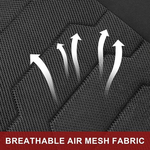 CAROMOP Breathable Car Seat Covers Full Seats,3D Air Mesh Cloth Seat Covers for Cars, Split Bench Compatible Car Interior Covers, Universal Fit Most Car Sedan Truck SUV(Black) in Saudi Arabia