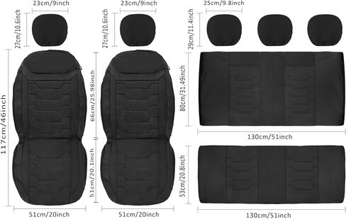 CAROMOP Breathable Car Seat Covers Full Seats,3D Air Mesh Cloth Seat Covers for Cars, Split Bench Compatible Car Interior Covers, Universal Fit Most Car Sedan Truck SUV(Black) in Saudi Arabia