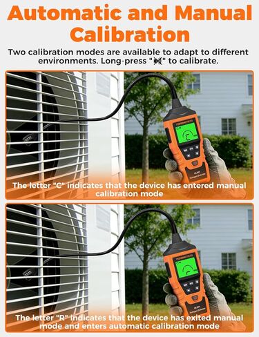 2 in 1 Rechargeable Halogen Detector POROMETISTO,Detect CFCs,HFCCS,HFCS,HFOS, 2 Sensitivity Mode Refrigerant Leak Detector Tri-Color and Alarm Function,Leak Detector for Cold Storage,Air Conditioning in Saudi Arabia