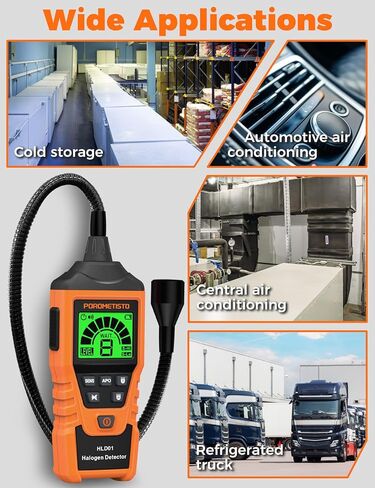 2 in 1 Rechargeable Halogen Detector POROMETISTO,Detect CFCs,HFCCS,HFCS,HFOS, 2 Sensitivity Mode Refrigerant Leak Detector Tri-Color and Alarm Function,Leak Detector for Cold Storage,Air Conditioning in Saudi Arabia