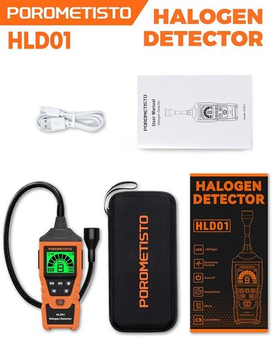 2 in 1 Rechargeable Halogen Detector POROMETISTO,Detect CFCs,HFCCS,HFCS,HFOS, 2 Sensitivity Mode Refrigerant Leak Detector Tri-Color and Alarm Function,Leak Detector for Cold Storage,Air Conditioning in Saudi Arabia