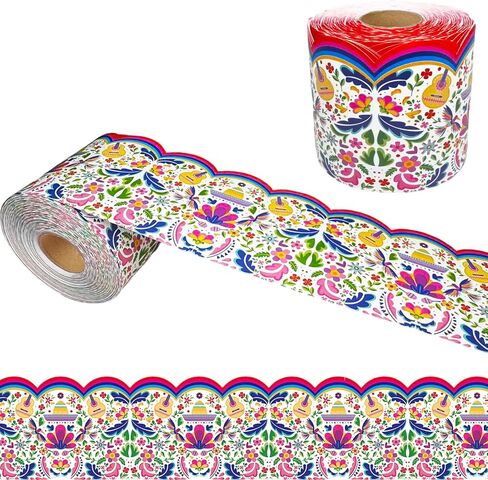 69 Feet Mexican Bulletin Board Spanish Bulletin Board Border for Mexican Fiesta Hispanic Holiday Wedding Party Office School Decoration in Kuwait