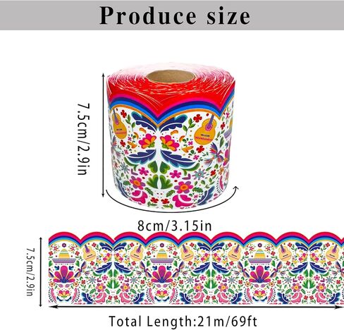 69 Feet Mexican Bulletin Board Spanish Bulletin Board Border for Mexican Fiesta Hispanic Holiday Wedding Party Office School Decoration in Kuwait