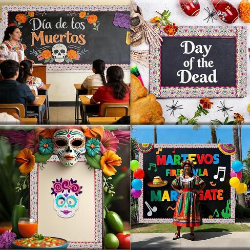 69 Feet Mexican Bulletin Board Spanish Bulletin Board Border for Mexican Fiesta Hispanic Holiday Wedding Party Office School Decoration in Kuwait