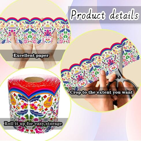 69 Feet Mexican Bulletin Board Spanish Bulletin Board Border for Mexican Fiesta Hispanic Holiday Wedding Party Office School Decoration in Kuwait