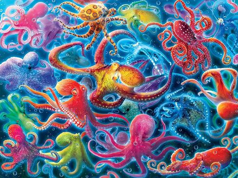 Ceaco - Glow in The Dark - Underwater Octopus - 750 Piece Jigsaw Puzzle in Kuwait