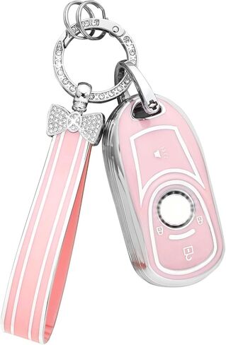 PIFOOG Key Fob Cover Fit for Buick Encore GX Preferred Regal Pink 4 أزرار مفاتيح السيارة شل حافظة Bling Keychain أغطية حماية كاملة إكسسوارات جرلي نساء لطيف Tpu in Kuwait