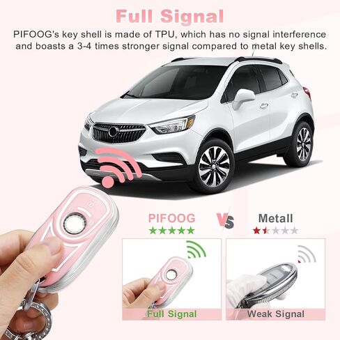PIFOOG Key Fob Cover Fit for Buick Encore GX Preferred Regal Pink 4 أزرار مفاتيح السيارة شل حافظة Bling Keychain أغطية حماية كاملة إكسسوارات جرلي نساء لطيف Tpu in Kuwait