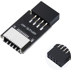 USB 2.0 9pin Male to USB 3.1 Type E(A-Key) Female Front Socket Mainboard Header Extension Adapter