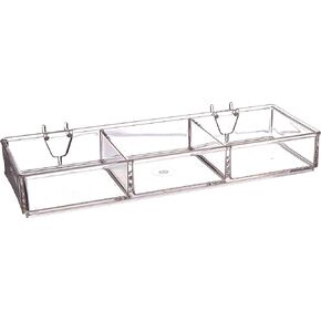 Azar Displays 225503-2pack 3-Compartment Tray for Pegboard/Slatwall (Pack of 2)