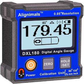 DXL180 Digital Electronic Level and Angle Gauge, Measures 0-90 Degree and 0-180 Degree Ranges, Measures and Sets Angles，professional digital Angle finder