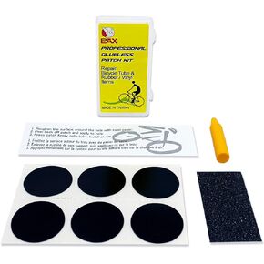 PAX 10 Pcs Bicycle Bike tire Puncture Repair kit with Glueless Patch, Sand Paper, Marking Pen, Exposition in Portable Storage Box for Road, Mountain & BMX Bikes, ATV.