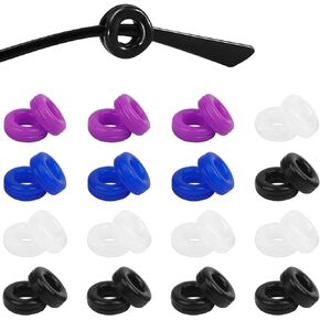 نظارات سيليكون للأذن، 32 قطعة من النظارات للأذن، نظارات سيليكون لمنع الانزلاق، نظارات للأذن مانعة للانزلاق من مقابض الأذن المنزلقة للنظارات (أسود، أبيض، أرجواني، أزرق) in Kuwait