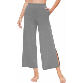 GYS Women's Wide Leg Pajama Pants with Pockets Soft Yoga Palazzo Pants Lounge Trousers Sweatpants with Casual Split