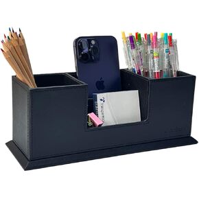 منظم مكتب UnionBasic، منظم قرطاسية مكتبي من الجلد متعدد الأجزاء لسطح المكتب، أسود in Kuwait