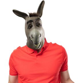 Halloween Funny Donkey Head Mask,Latex Animal Cosplay Costume Mask for Adult