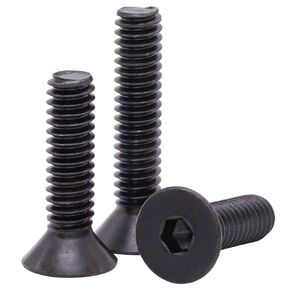 1/4-20 x 1-3/4" (26 pcs) Flat Countersunk Head Socket Head Cap Screws, 10.9 Grade Alloy Steel, Black Oxide Finish, Allen Hex Socket Drive, Full Thread, Coarse Thread UNC