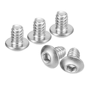 uxcell #10-32x1/4 Button Head Socket Cap Screws, 10pcs 304 Stainless Steel Fasteners Hex Bolts Screws, Full Thread Hex Drive Screws