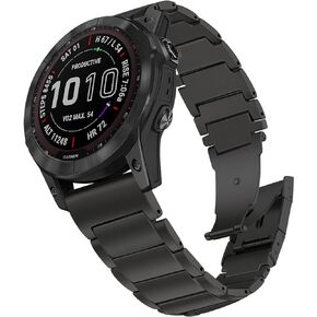 سوار تيتانيوم من TRUMiRR لـ Fenix ​​7/6 Pro / 5 Plus، حزام بديل لساعة سريعة التركيب 22 مم لـ Forerunner 965 / Epix Gen 2 47 مم / Instinct 2 in Kuwait