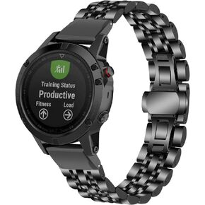 Metal Watch Band Compatible with Garmin Fenix 7S/Fenix 5S/Fenix 6S Quick Fit Solid Stainless Steel Replacement Wristband Strap Bracelet Accessory for Women Men