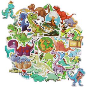 Dinosaur Stickers, 100Pcs Cute Water Bottle Stickers Aesthetic Stickers Pack Waterproof Vinyl Stickers for Laptop, Scrapbook, Guitar, Luggage, Classroom Prizes Animal Stickers for Kids Aldult Teens