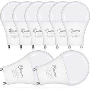 GU24 LED Light Bulb, A19 Shape Bulbs, 9W Equivalent 60W, 3000K Warm White, 800 Lumens, Dimmable 2 Prong Light Bulbs, GU24 Twist Lock Base, ETL Listed(2-Pack)