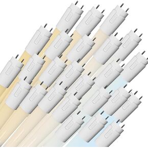 Sunlite 88043 2FT LED T8 Glass Tube Bulb (Type A+B), 10W, 120-277V, 1450 Lm, Medium 2-Pin G13 Base, Single Or Double-Ended Ballast, UL Listed, 25 Pack, CCT Switch 35K/40K/50K, F17T8/F24T8 Replacement