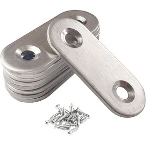 20 Pcs 60x16x2mm Flat Corner Brace Plates Mending Plate Joining Connector Repair Bracket 304 Stainless Steel for Furniture Repair with 40 Screws