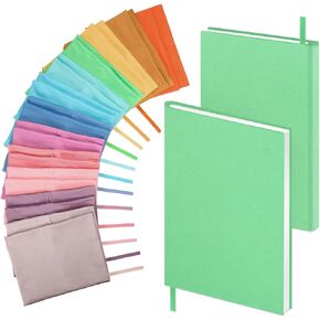 PerKoop 12 Pcs Jumbo Book Covers Stretchable Fabric School Book Protector Washable Reusable Book Cover Protector for Most Hardcover Books Textbooks, 12 Colors (9 x 11 Inch)