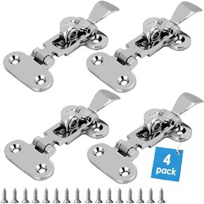 2Pcs Heavy Duty Boat Anti-Rattle Latch 316 Stainless Steel Lockable Hold Down Clamp Latch Marine Boat Deck Lock Hasp Hatch Hardware,with Screws