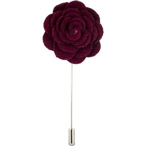 Knighthood Lapel Pin Flowers for Men Suits Maroon Flower Lapel Pin Brooch