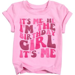 LOTUCY Birthday Shirt Girls : Its Me Hi Im The Birthday Girl Its Me T-Shirt Tye Dye Kids Girls Birthday Party Tee