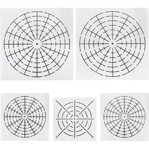 Plastic Mandala Stencils 5 in 1 Mandala Dot Painting Tool Kit 8/12/16 Segment Reusable Mandala Dotting Tool for DIY Painting Art Projects