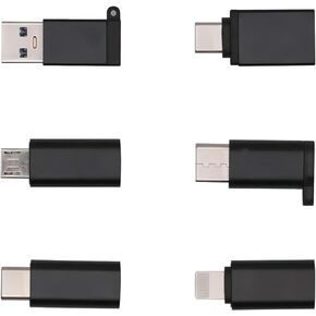 USB C Adapter,Type C Adapter,FUDIGO 6-Pack High-Speed USB Type C to USB 3.0 Adapter Converter for MacBook, ChromeBook Pixel,Nexus 5X, Samsung Galaxy,More(Black)