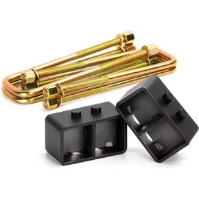 KSP 3'' Rear Leveling Lift Block Kits with Extra Long Square Leaf Spring Axle U Bolts for 2004-2020 F150 2WD/4WD