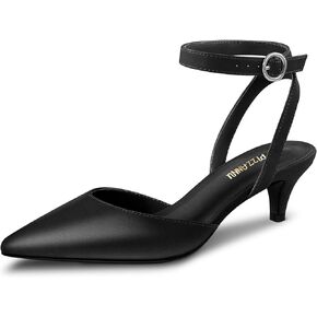 PIZZ ANNU Women's Aliaa Pointed Toe Low Kitten Heels Comfort Wedding Party Casual Dress Closed Toe Pumps Shoes with 2 Inches Low Heel Design